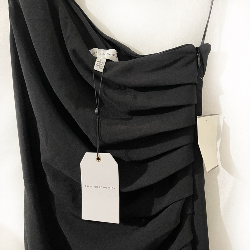 Dress the Population Martine Black Sleeveless Asymmetrical Dress Size S - Picture 6 of 9
